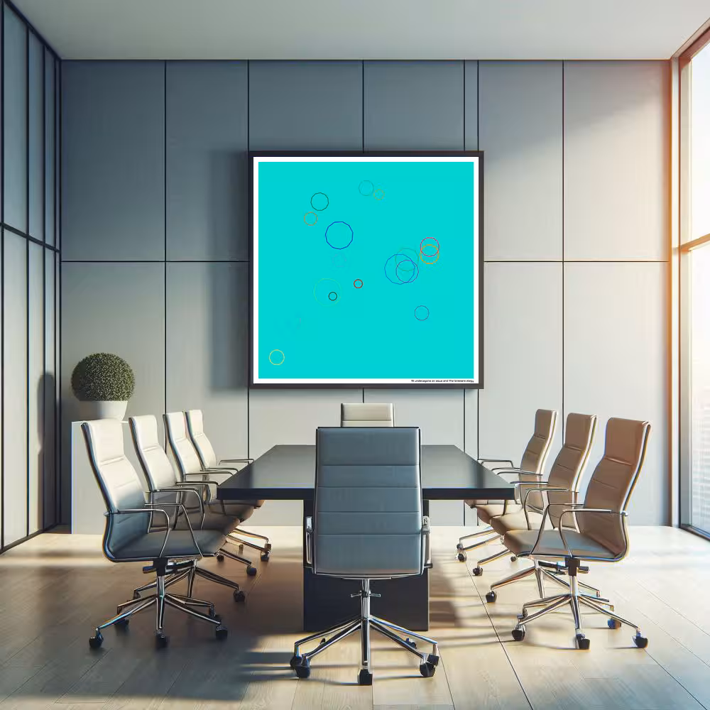 19 undecagons on aqua and the breeze's elegy in room setting