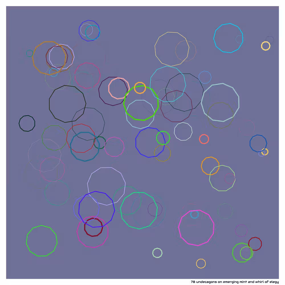 78 undecagons on emerging mint and whirl of elegy