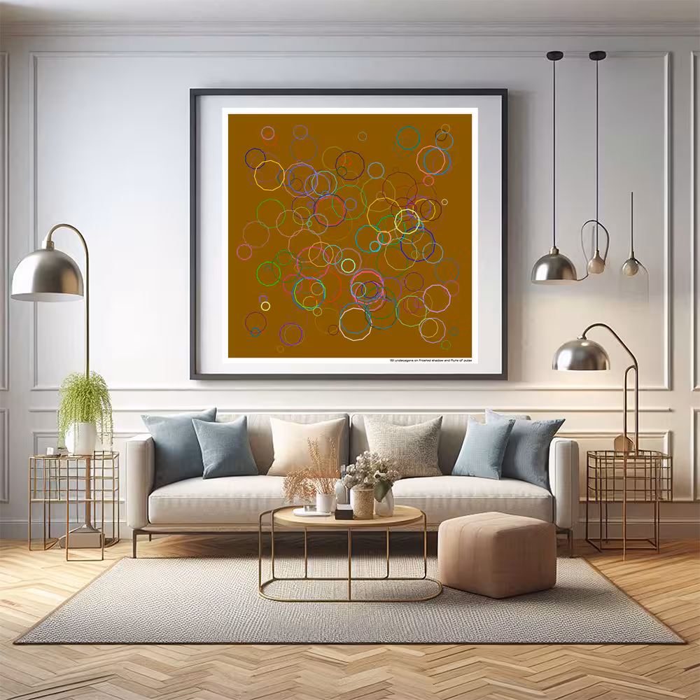 151 undecagons on frosted shadow and flute of pulse in room setting