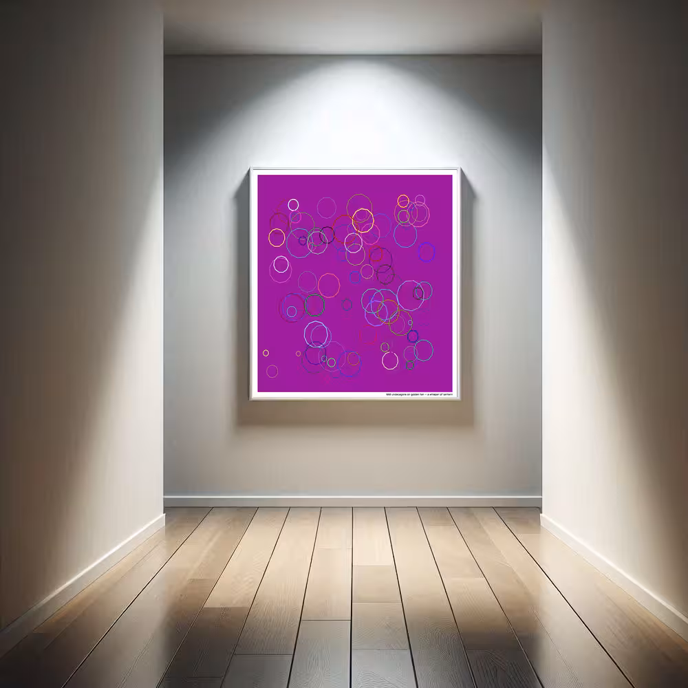 100 undecagons on golden tan — a whisper of lantern in room setting