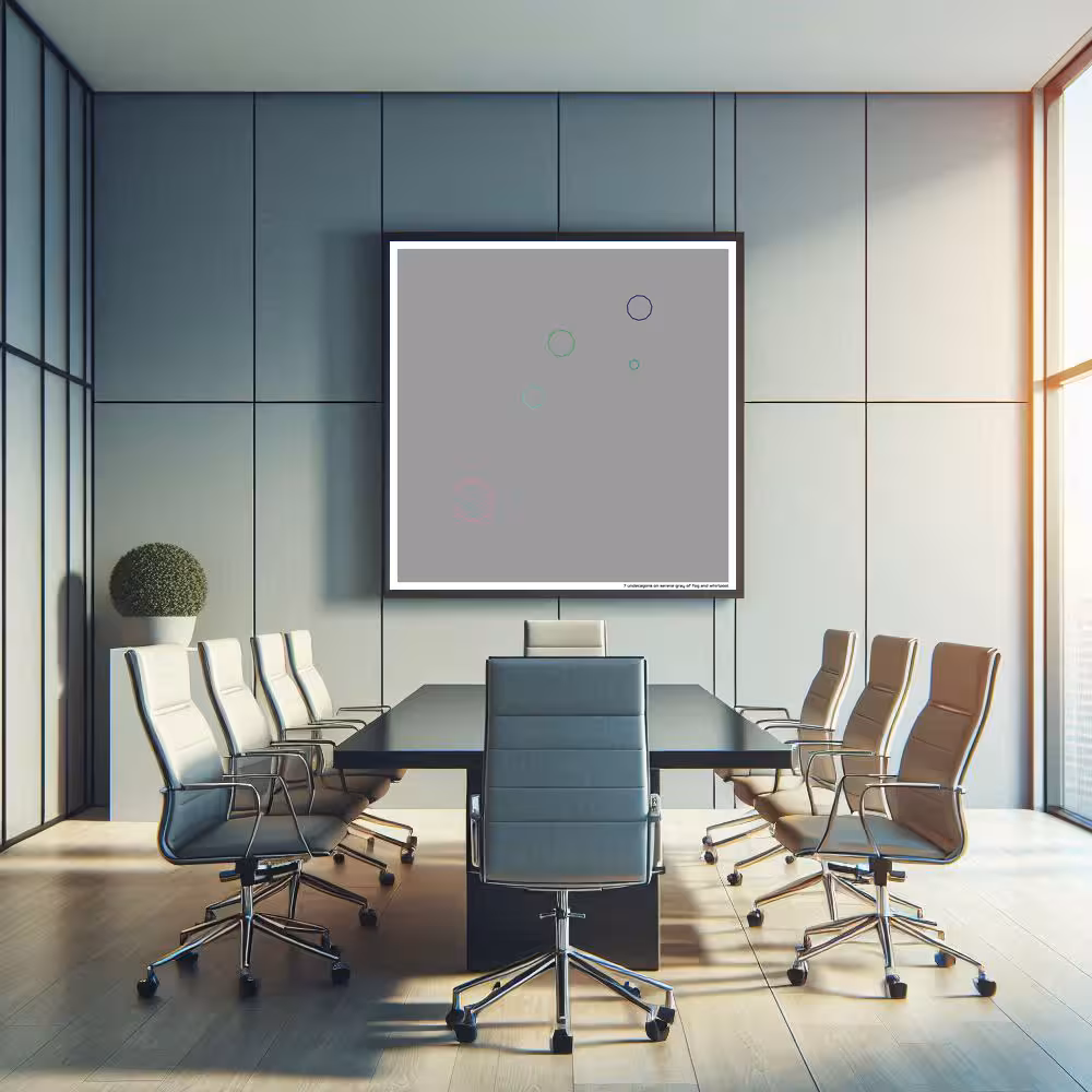 7 undecagons on serene gray of fog and whirlpool in room setting