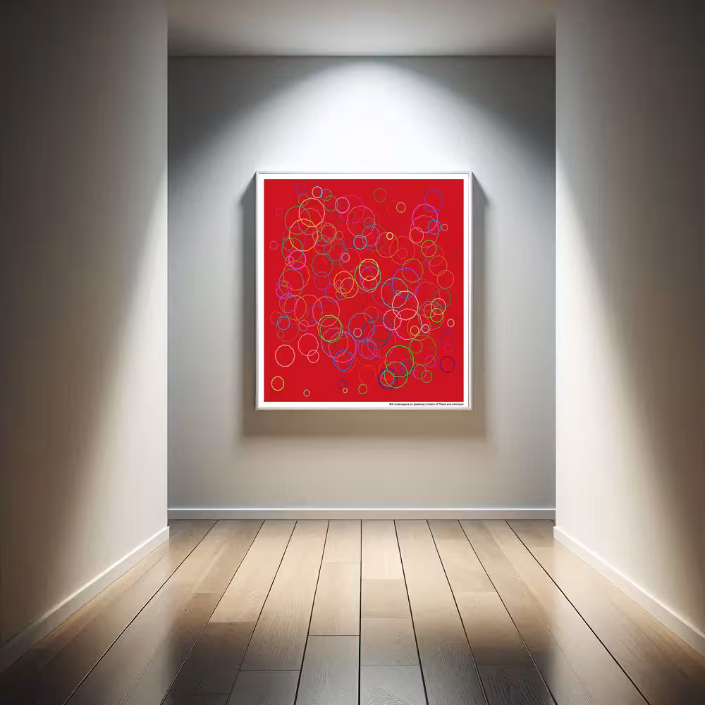 183 undecagons on gleaming crimson of flame and whirlpool in room setting