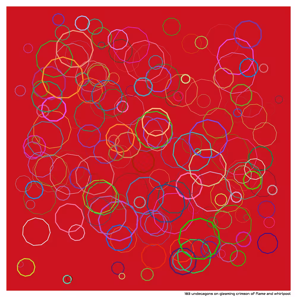 183 undecagons on gleaming crimson of flame and whirlpool