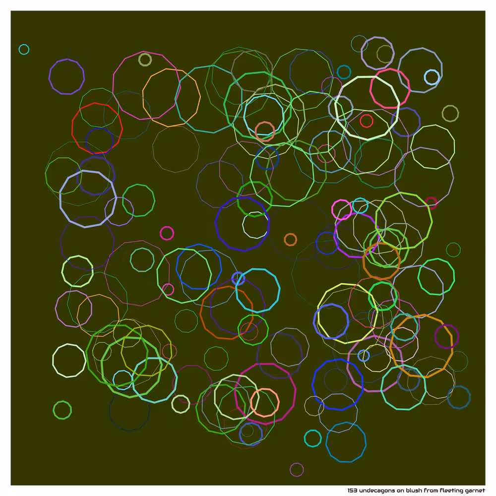 153 undecagons on blush from fleeting garnet