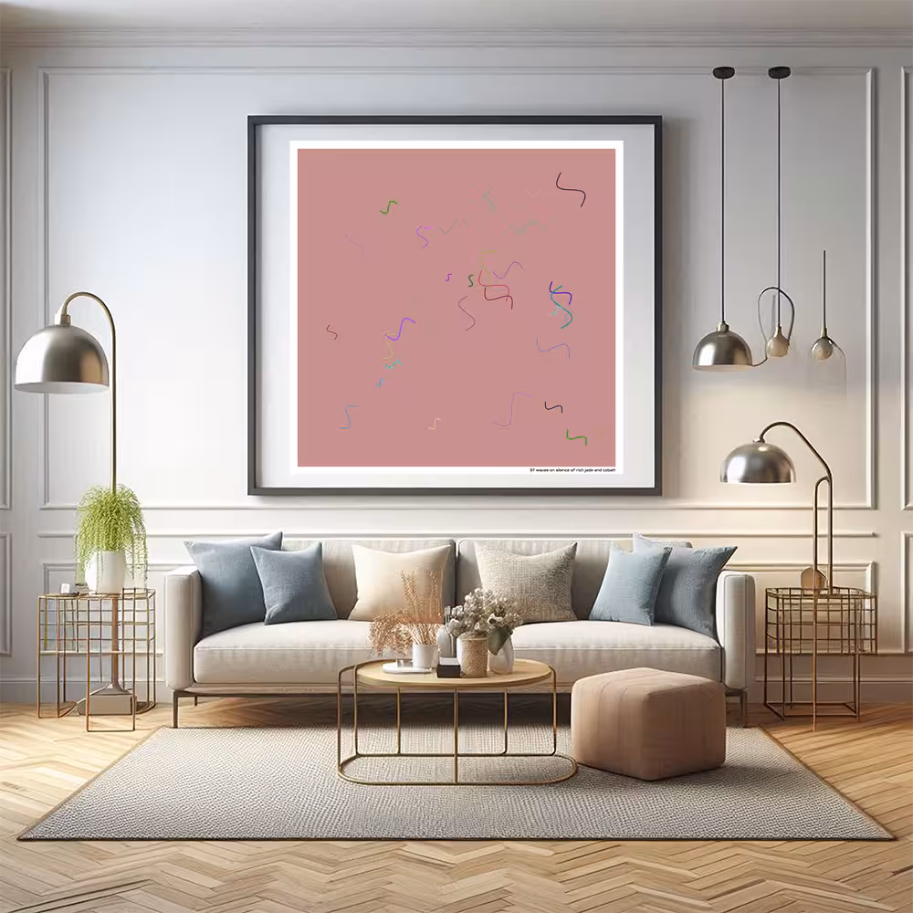 37 waves on silence of rich jade and cobalt in room setting