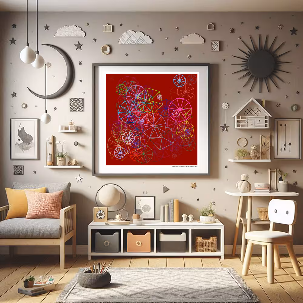 73 wedges on gleaming garnet chasing spell in room setting