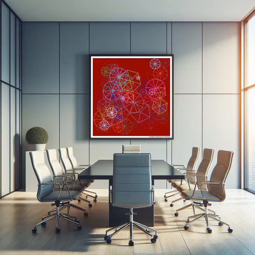 73 wedges on gleaming garnet chasing spell in room setting