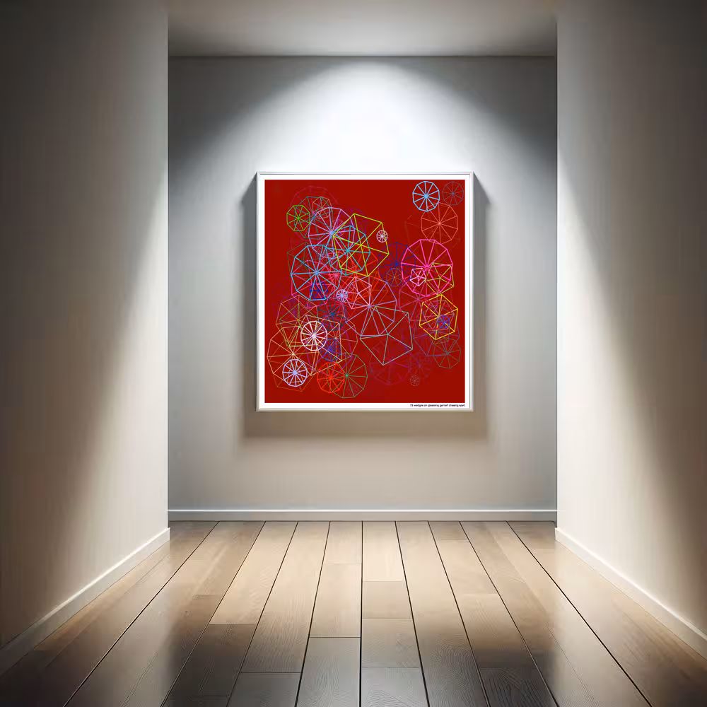 73 wedges on gleaming garnet chasing spell in room setting