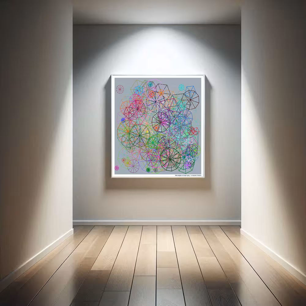 198 wedges on bright gray — a requiem of shore in room setting