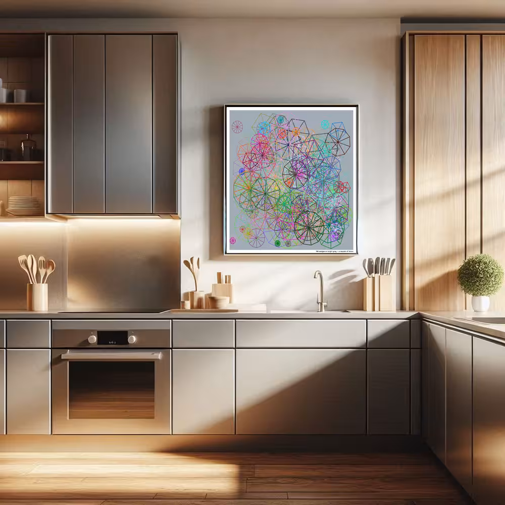 198 wedges on bright gray — a requiem of shore in room setting