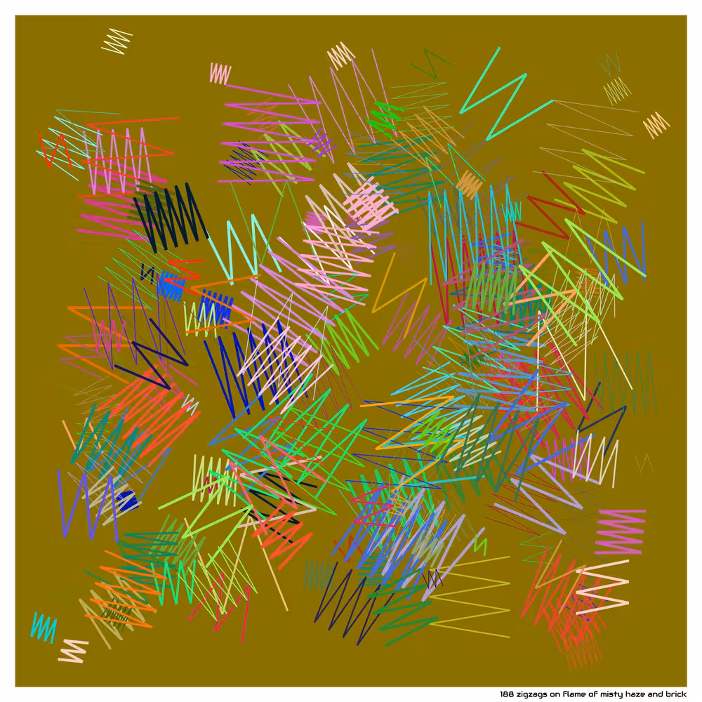 188 zigzags on flame of misty haze and brick