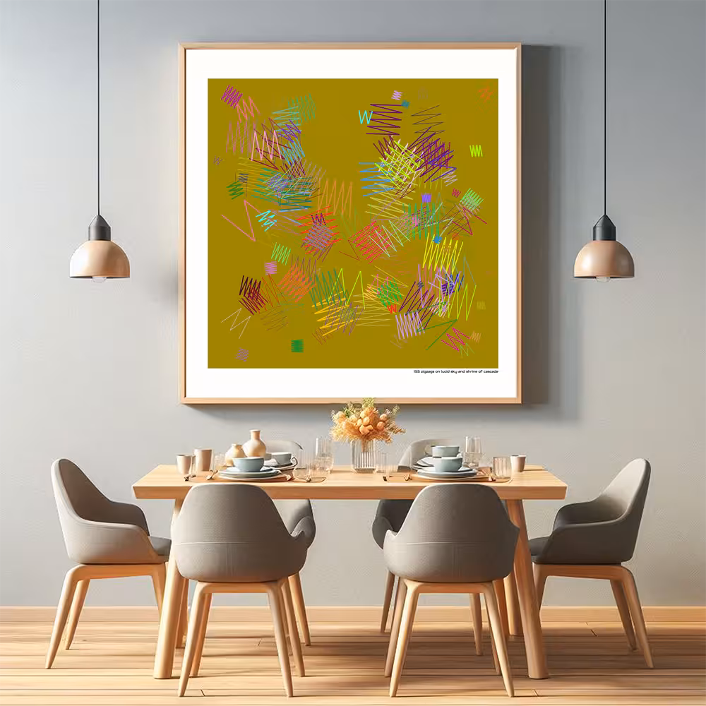 155 zigzags on lucid sky and shrine of cascade in room setting