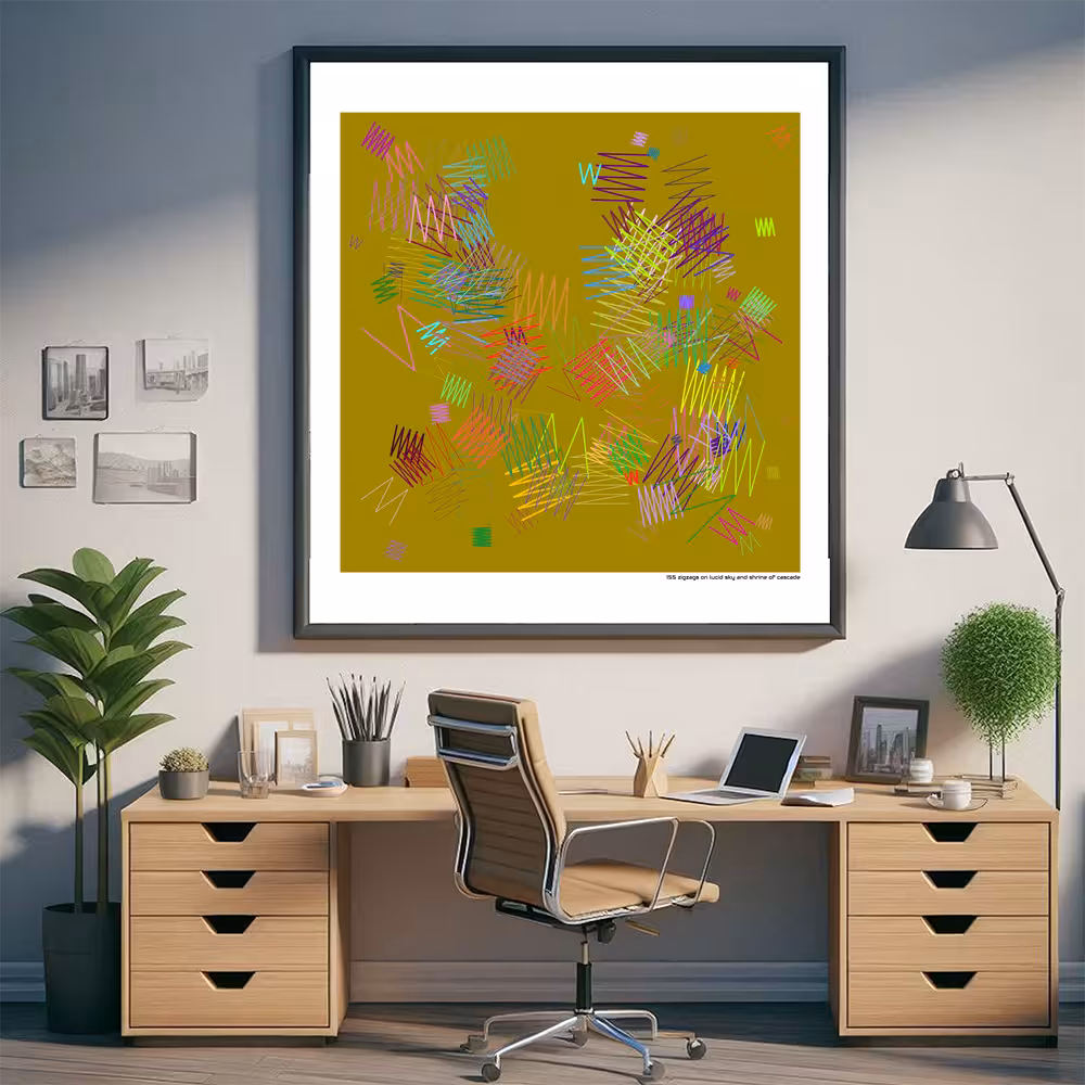 155 zigzags on lucid sky and shrine of cascade in room setting