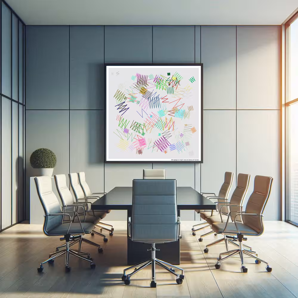 125 zigzags on bright rose and silence of horizon in room setting