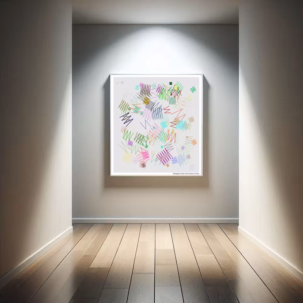 125 zigzags on bright rose and silence of horizon in room setting