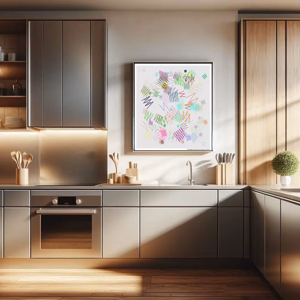 125 zigzags on bright rose and silence of horizon in room setting