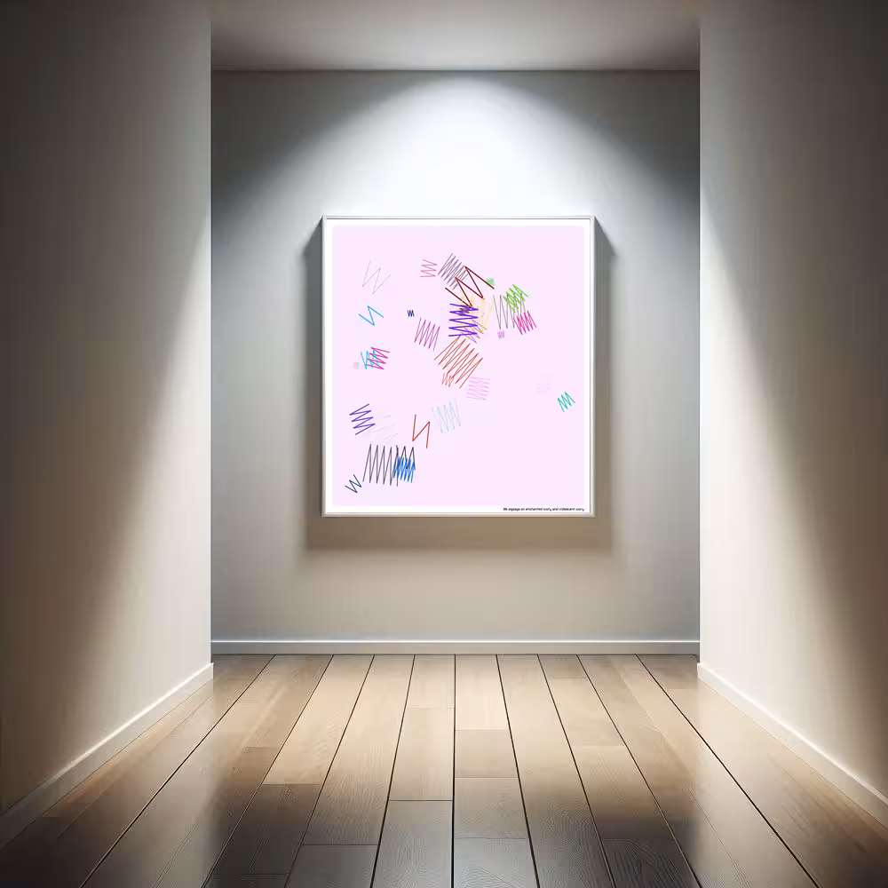 36 zigzags on enchanted ivory and iridescent ivory in room setting