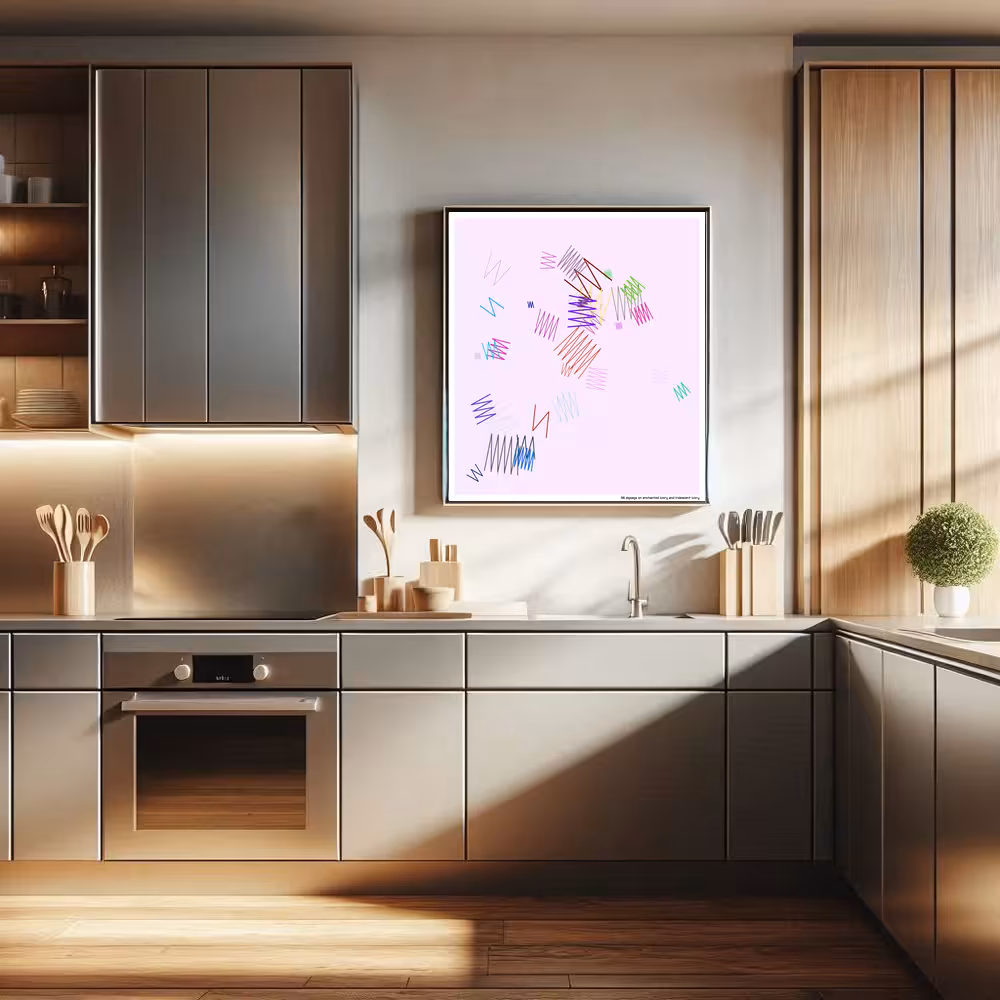 36 zigzags on enchanted ivory and iridescent ivory in room setting