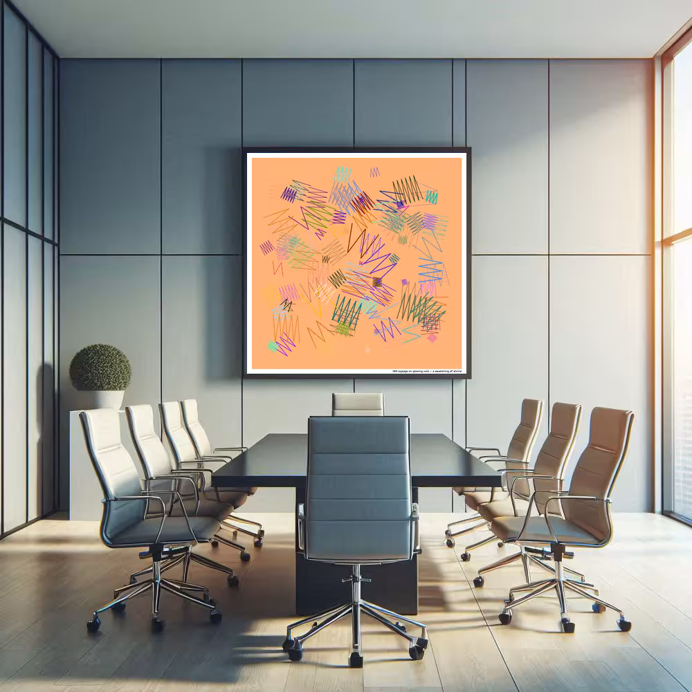 109 zigzags on glowing void — a awakening of shrine in room setting