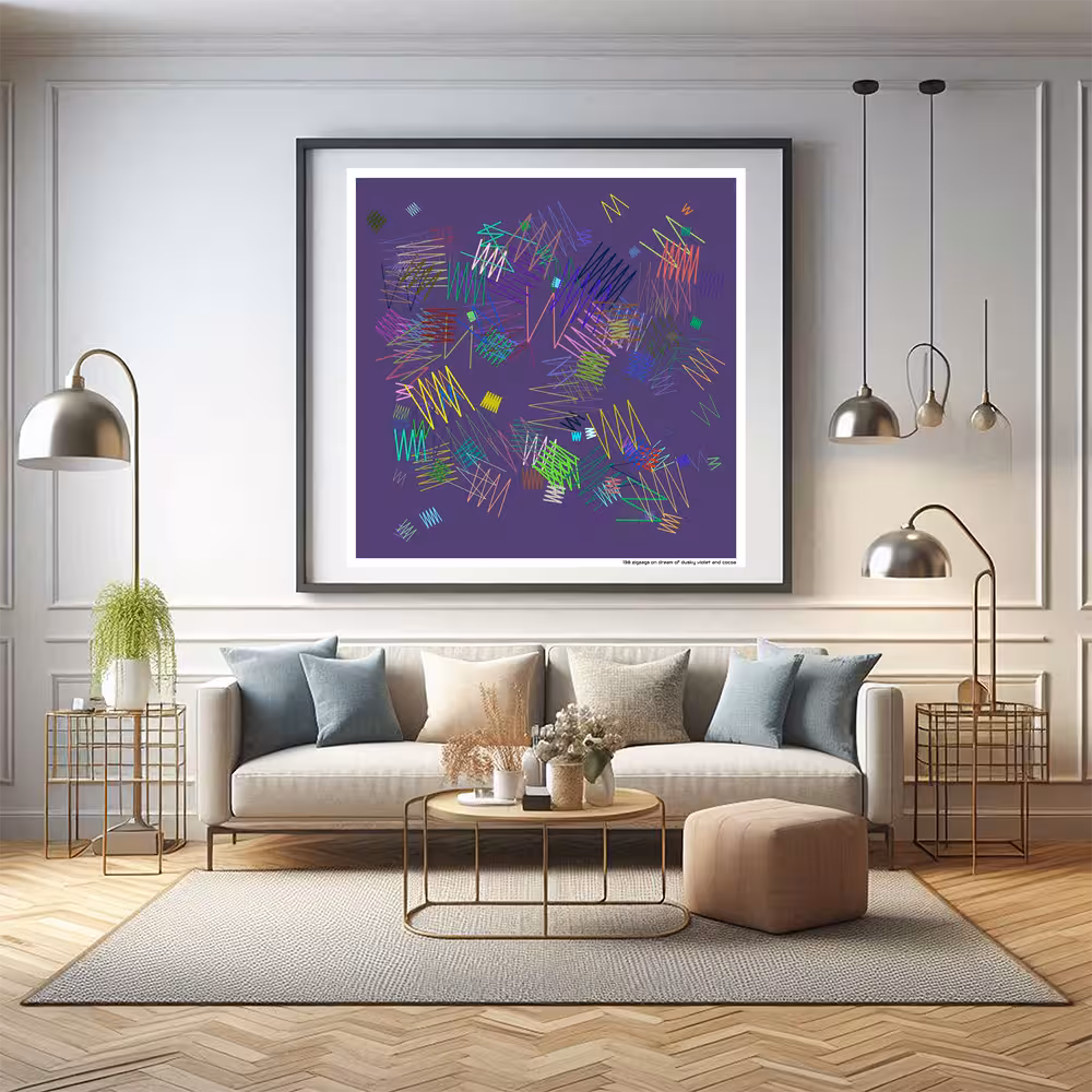 138 zigzags on dream of dusky violet and cocoa in room setting